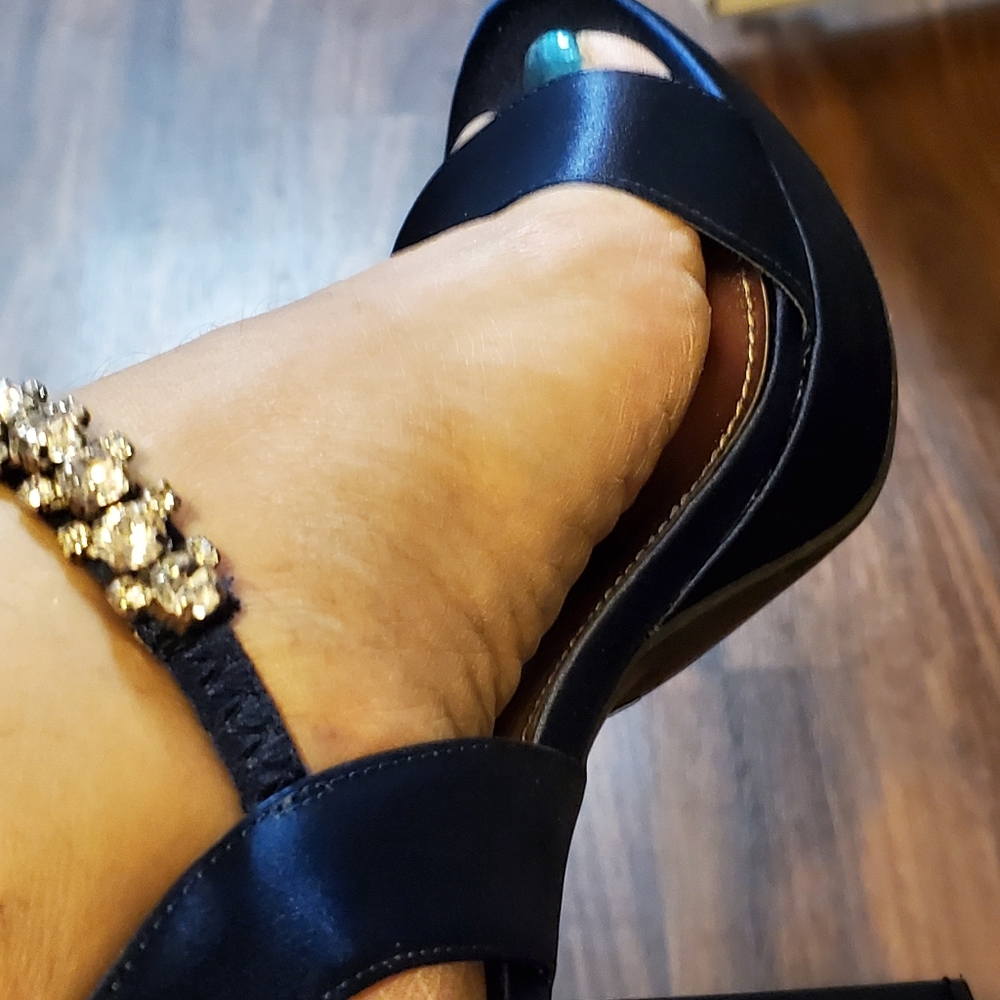 Anne Klein Navy Platform Heels